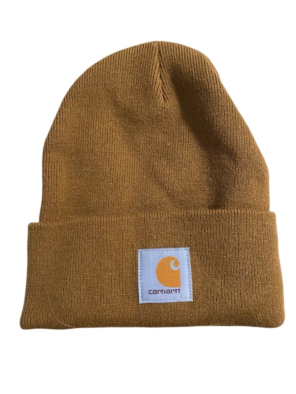 Carhartt brown A18 watch cap rib-knit cuffed beanie